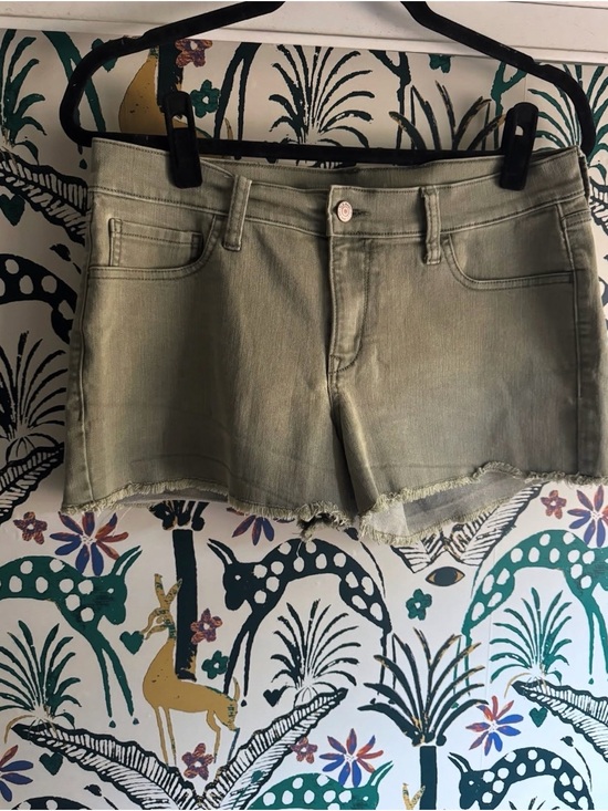 Old Navy Pants - Old Navy Olive Green Denim Cutoff Shorts